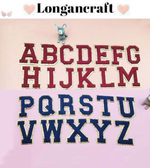 Deep Red & Deep Blue Chenille Iron On Letters