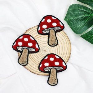 mushroom embroidered patches.