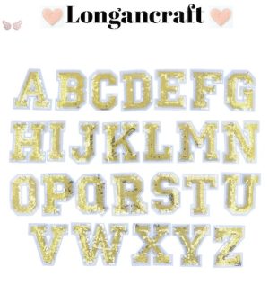 Gold Sequin Iron On Letters