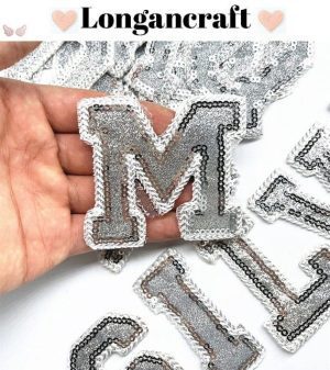 Silver Sequin Iron On Letters