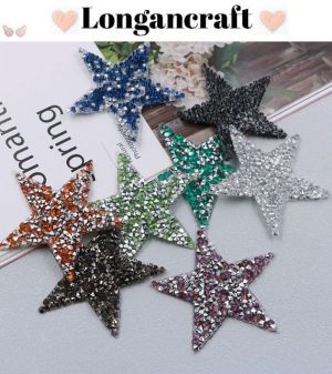 Colorful Star Rhinestone Iron On Patches
