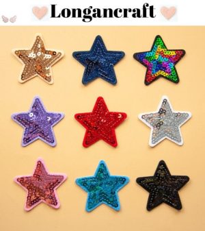 Colorful Star Glitter Iron On Patches