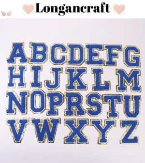 Dazzling Blue Chenille Iron On Letters