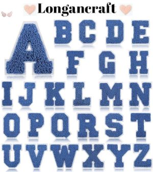 Deep Blue Chenille Iron On Letters
