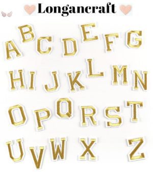 A set of Gold Embroidery Iron on Letters.