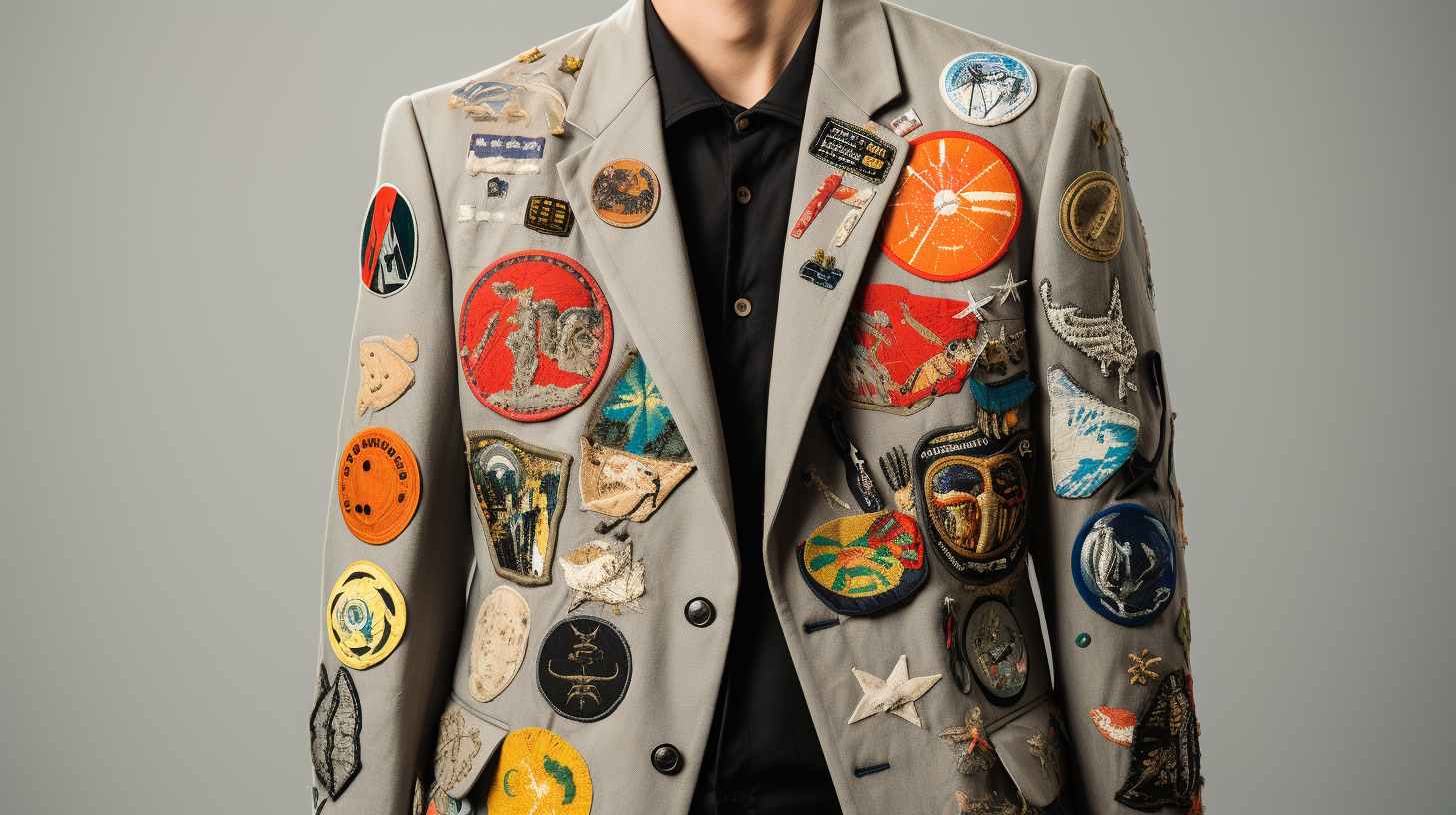 Man in a Blazer showcasing iron on patch ideas