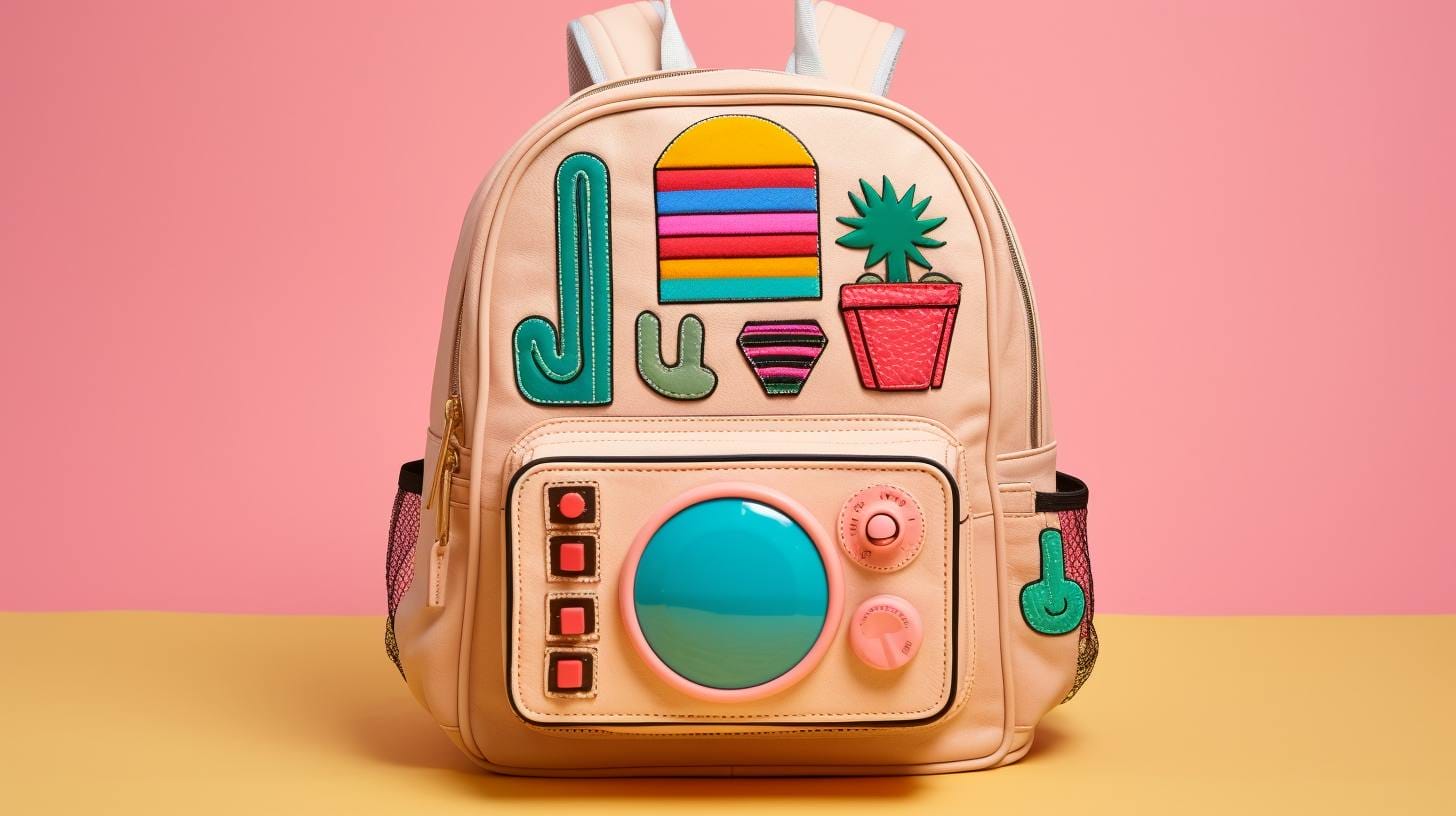 An Iron on Patch Ideas backpack featuring cactus and plants.