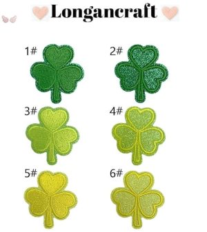 Clover Glitter Embroidered Patches