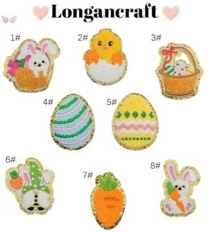 Bunny Egg Chenille Patches
