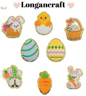 Bunny Egg Chenille Patches
