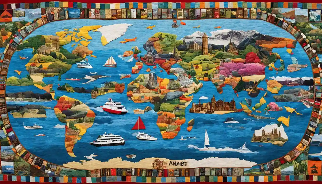 Travel patches ideas: a big patch tapestry.
