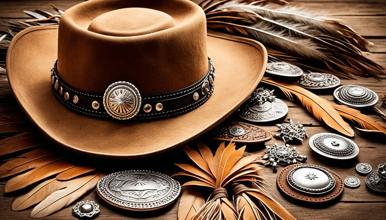 The first step for how to decorate cowboy hats is creating a hat band using a blacj belt.