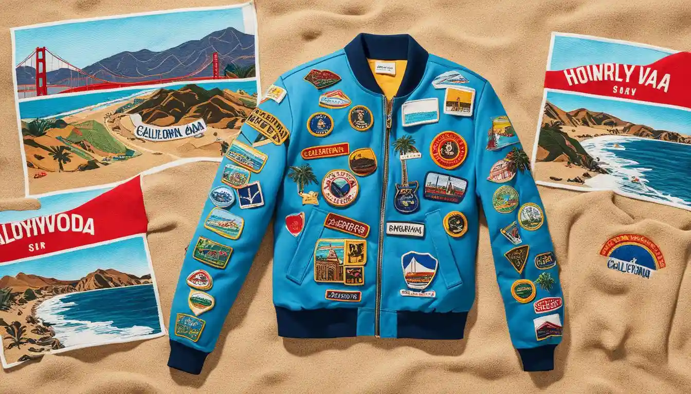 Travel patches ideas: a custom jacket with many patches.
