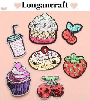 Food Fruit Sequin Iron On Patch