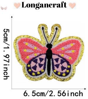 Flower Butterfly Chenille Patch