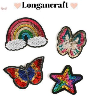 Butterfly Rainbow Sequin Patch