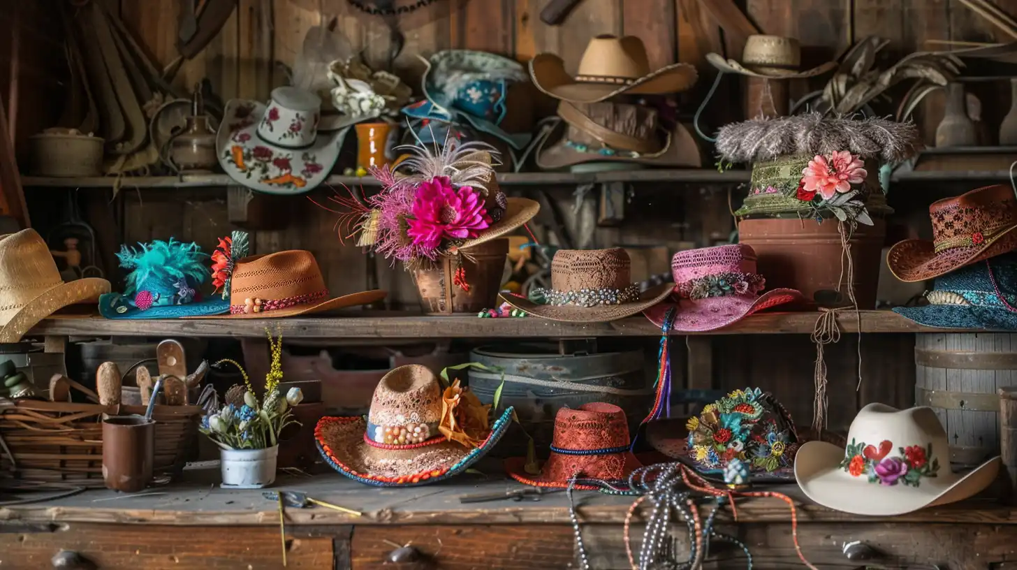 14 Creative and Stylish Ideas for Decorating Cowgirl Hats