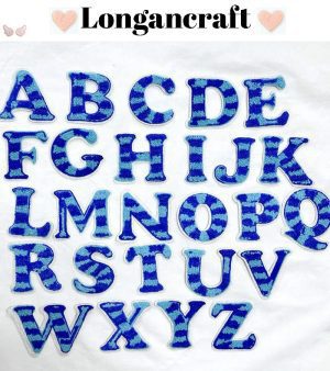 Stripe Blue Letters Patches- Longancraft