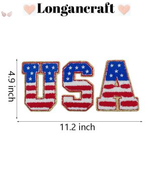 USA Flag Letter Chenille Patch