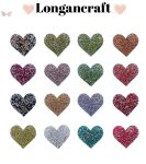 Color Heart Rhinestone Patches