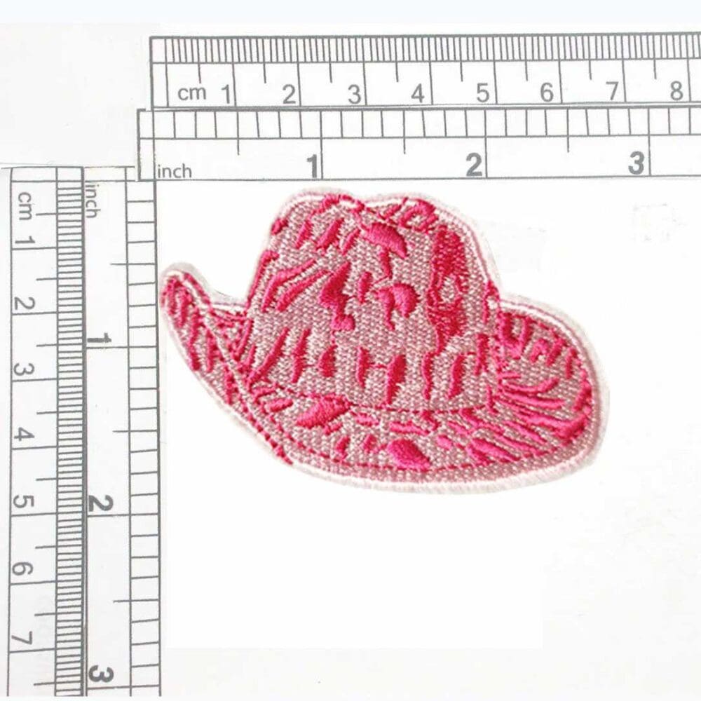 Western Pink Hat Iron On Patch