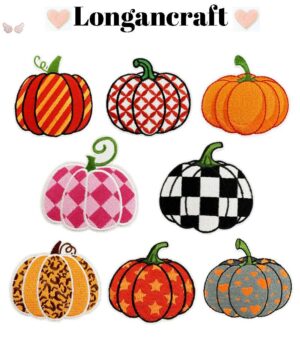 Color Pumpkin Iron On Patches- Longancraft