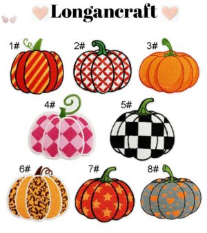 Color Pumpkin Iron On Patches