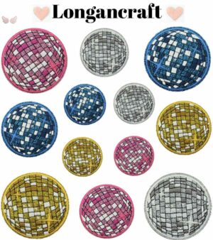Disco Ball Embroidered Patches- Longancraft