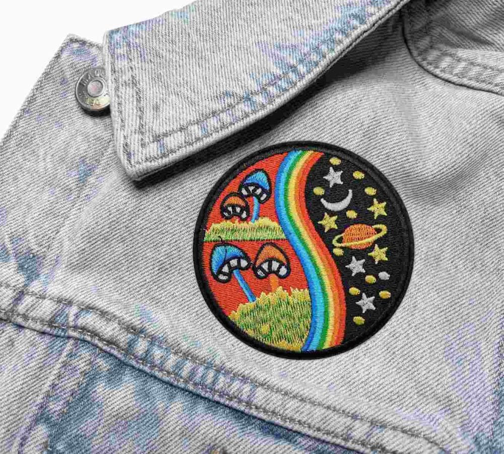 Rainbow Mushroom Iron On Patch