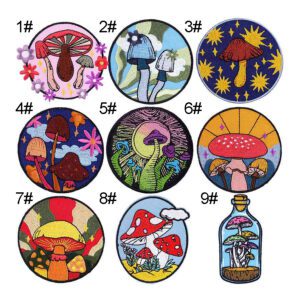 Color Mushroom Iron On Patches