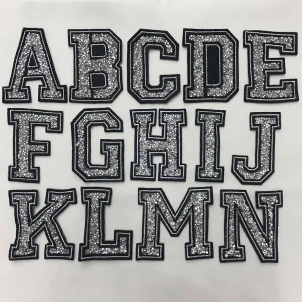 White Rhinestone Letter Patch