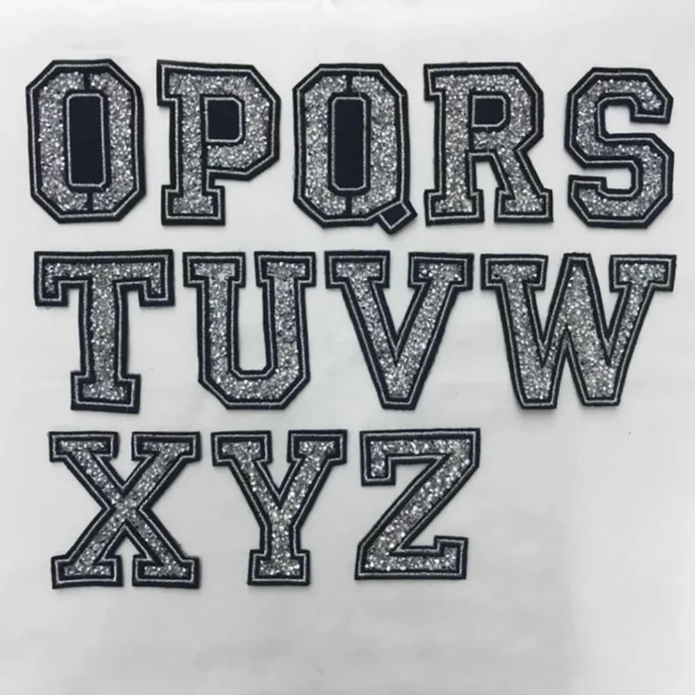 White Rhinestone Letter Patch