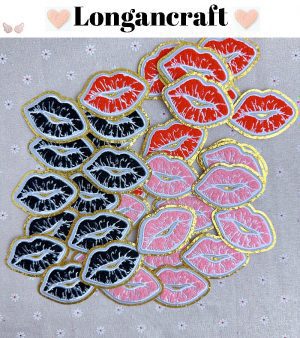Color Lips Chenille Patches