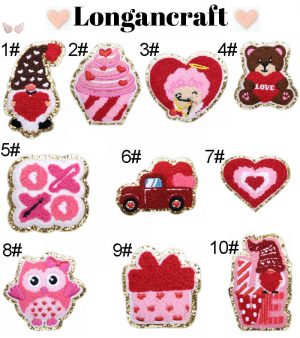 Heart Bear Chenille Patches
