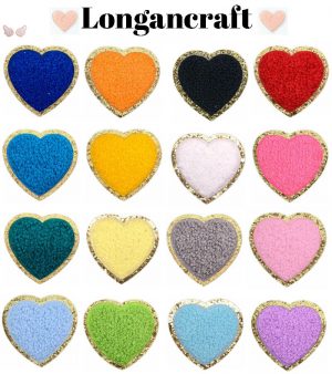 Colorful Heart Glitter Patches