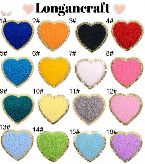 Colorful Heart Glitter Patches