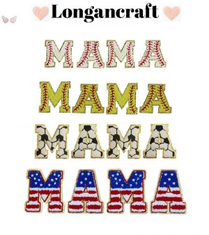 Baseball MAMA Letter Patches