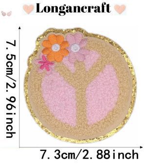 Flower Glitar Embroidered Patch