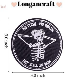 Funny Skull Embroidered Patches