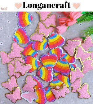 Rainbow Heart Glitter Patches
